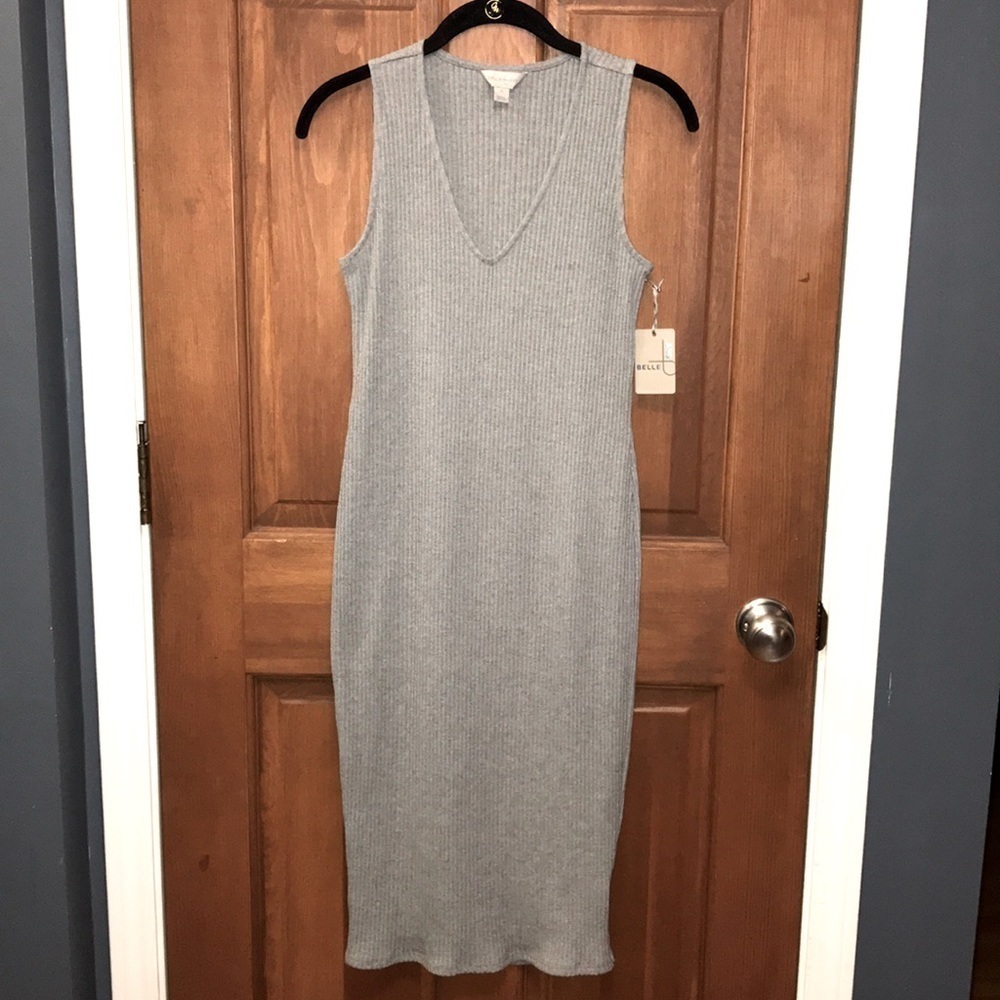 Belle Sky Sleeveless Ribbed Knit Dress